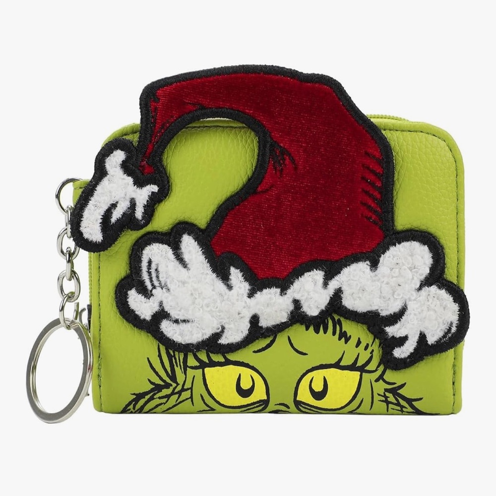 🆕 Bioworld Grinch 3D Face Zip Around Women's Wallet